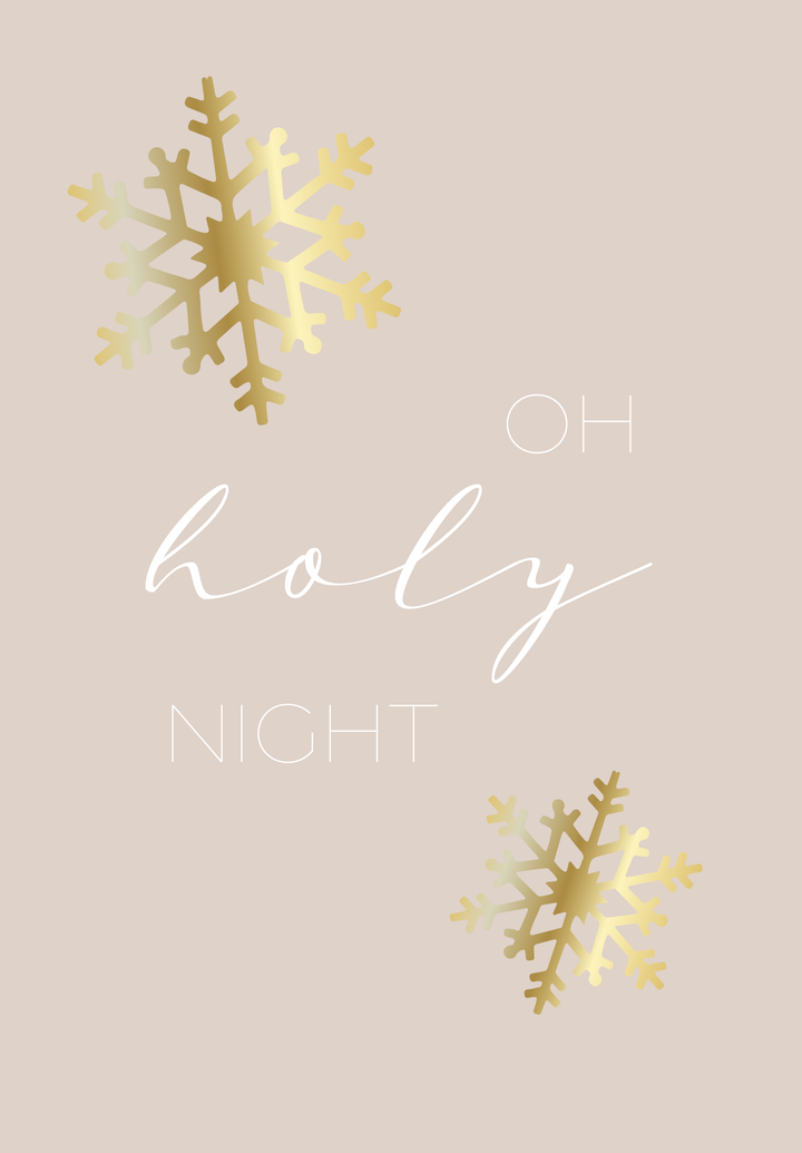 Postkarte "Oh holy night" mit Golddruck