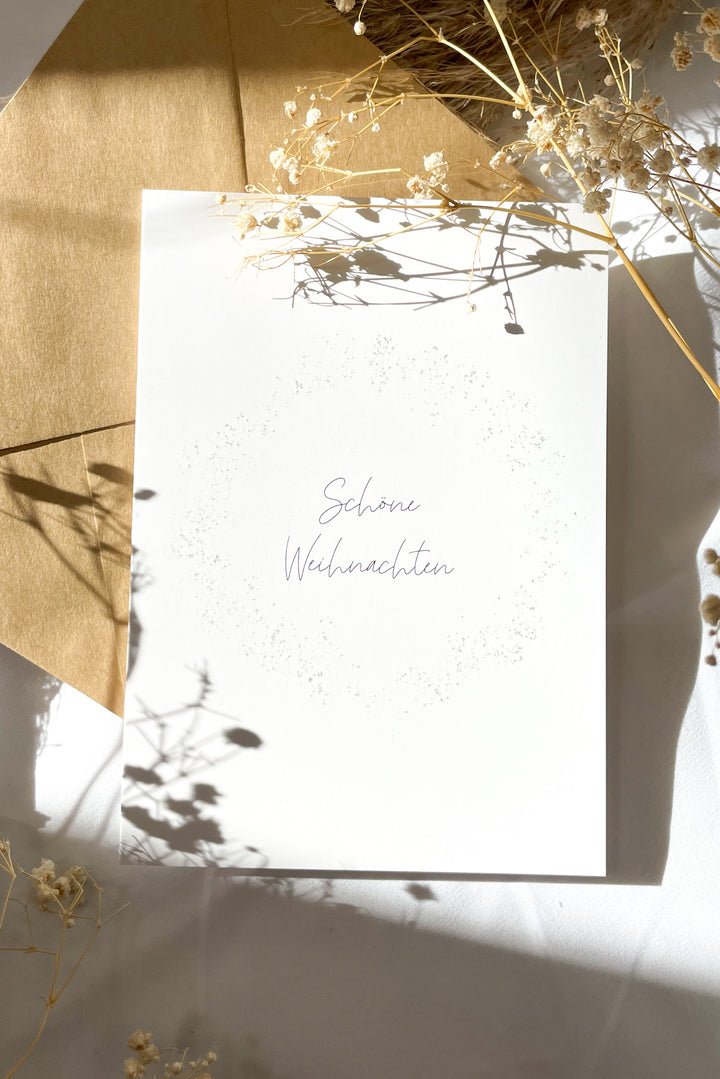 Klappkarte "Schöne Weihnachten" mit Glitzer