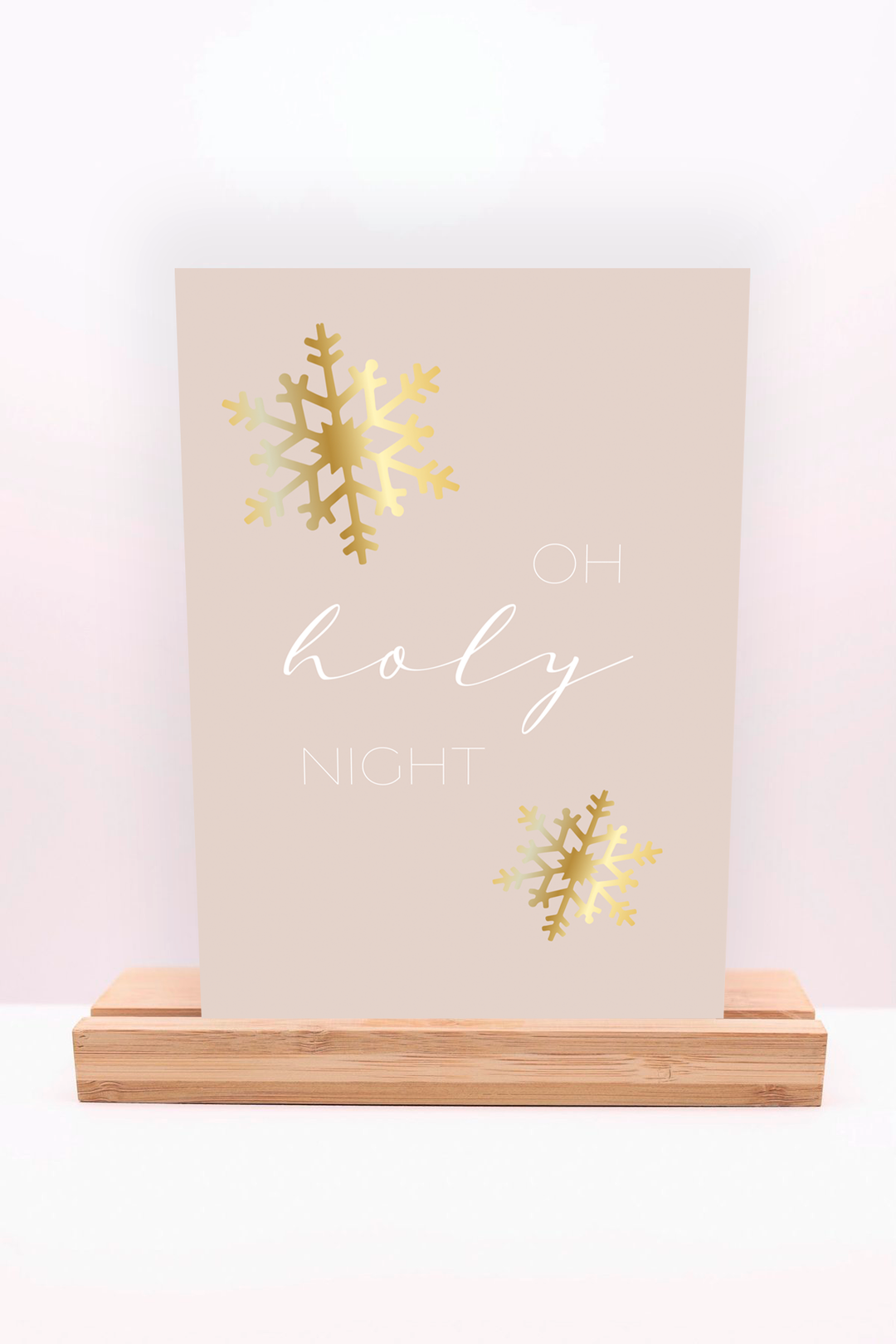 Postkarte "Oh holy night" mit Golddruck