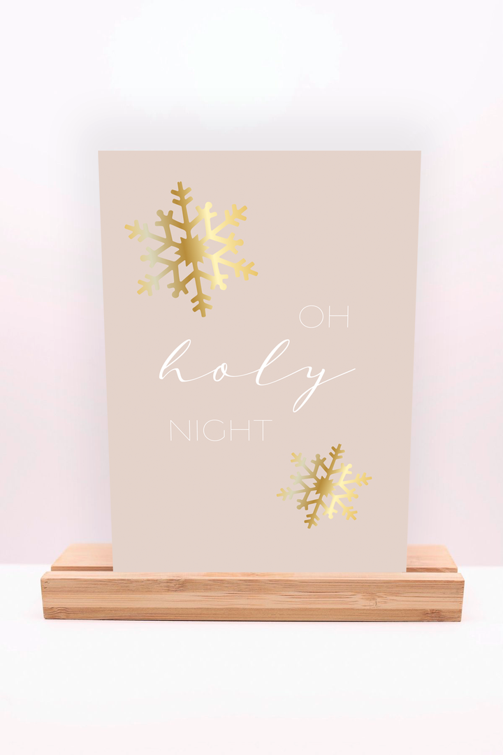 Postkarte "Oh holy night" mit Golddruck